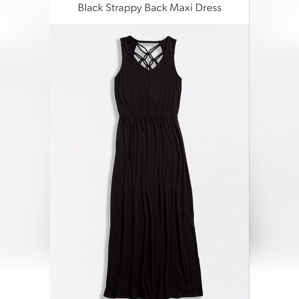 Maurices Black Strappy Back Maxi Dress - L
